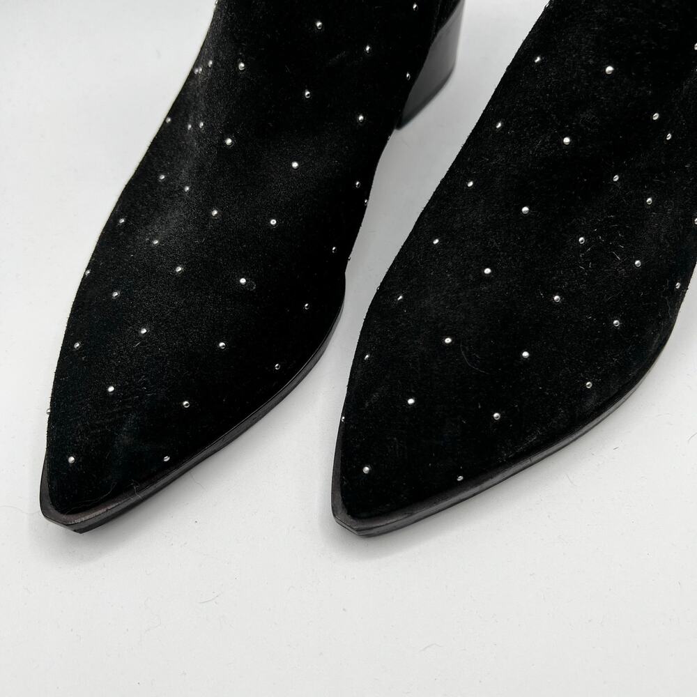 Marc Fisher Black Suede Studded Ankle Boots Size 8.5 - Picture 2 of 9